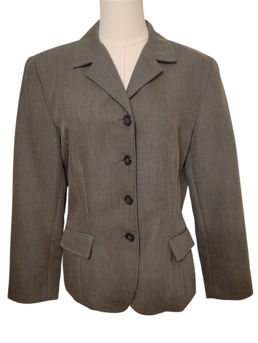 Ann Taylor LOFT Gray Multi Button Blazer Jacket Size 12